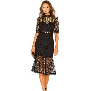 Revolve Fiona Mesh Dress in Black
